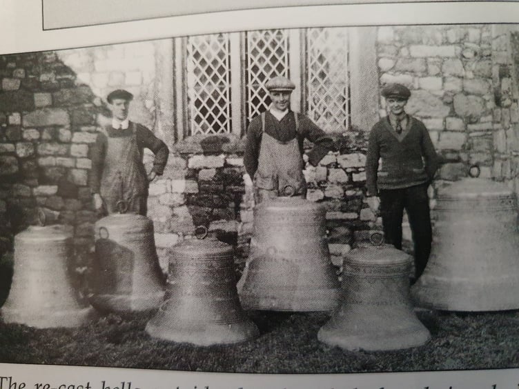 Carhampton Church bells 1929 outside the tower